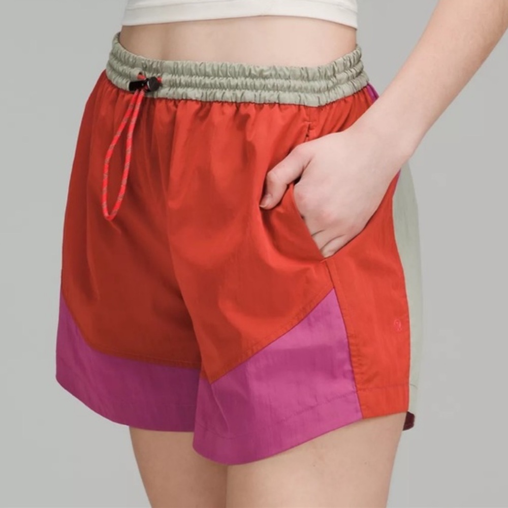 Lululemon High Rise Evergreen Colorblock Athletic Shorts